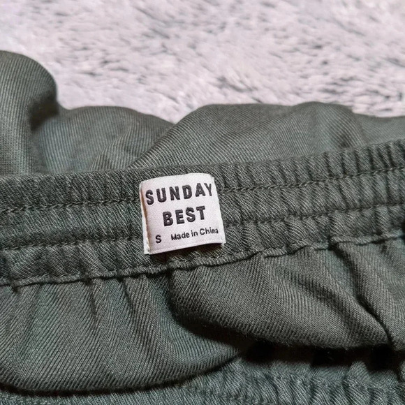 Aritzia Sunday Best Green Taggie Tabata Jumpsuit Pockets Strapless Size Small - Picture 7 of 11